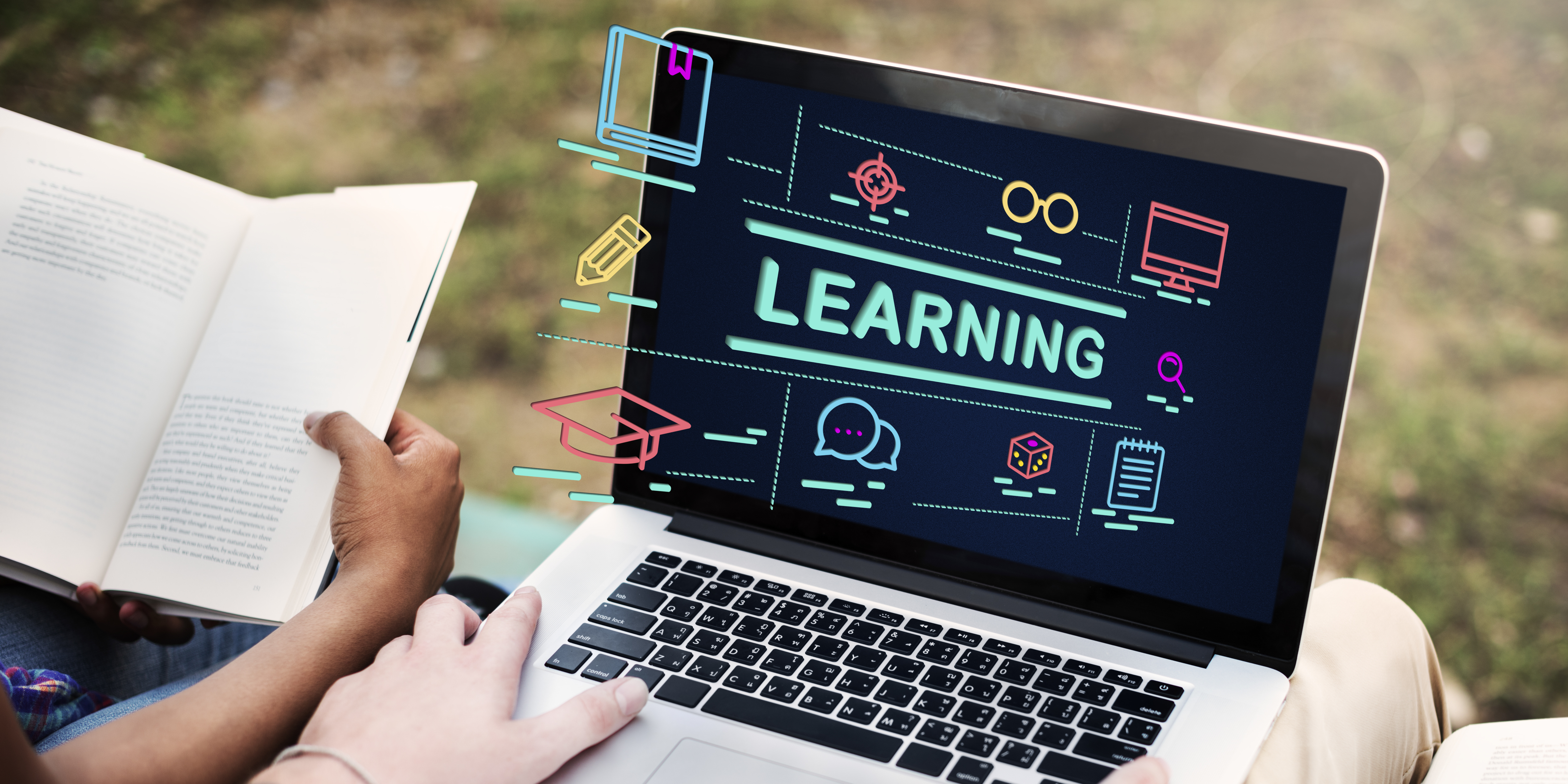 Digital learning and LMS platform on a laptop screen